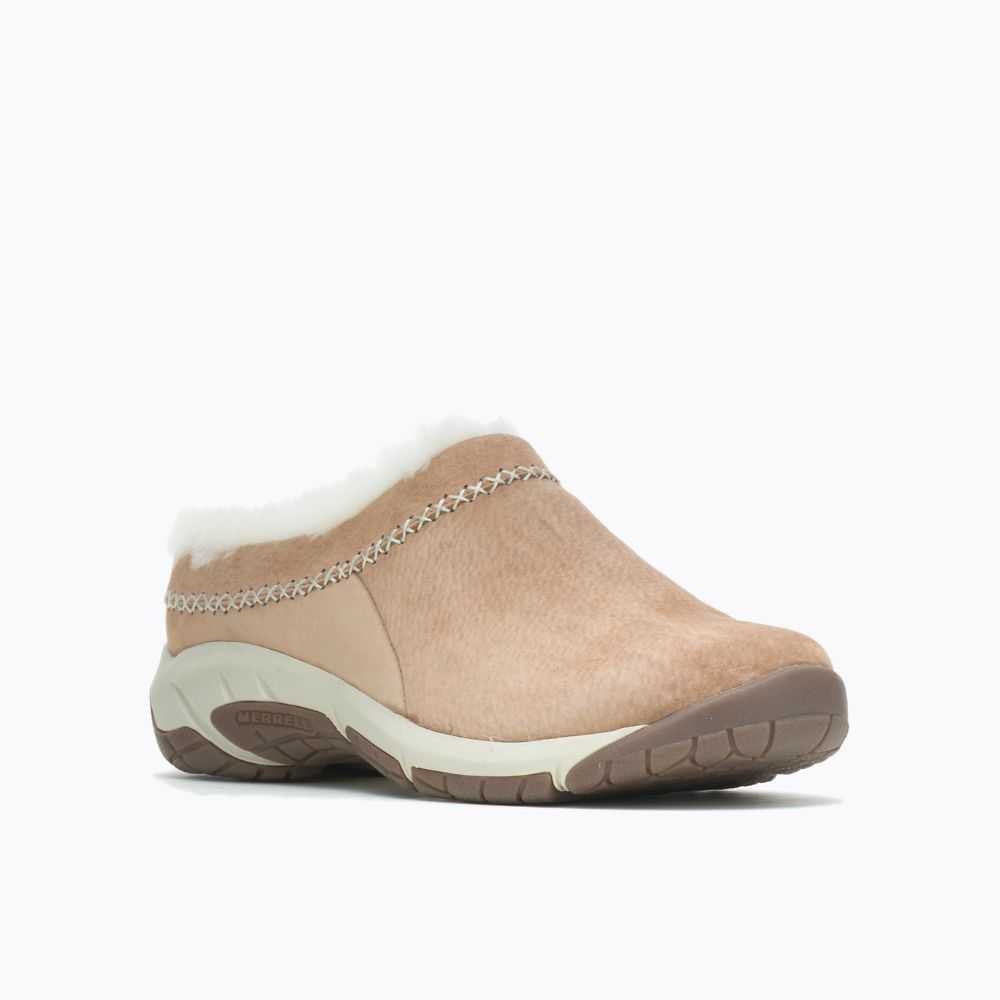 Brown Yellow Women's Merrell Encore Ice 4 Wide Width Slip On Shoes | Dubai-2084613