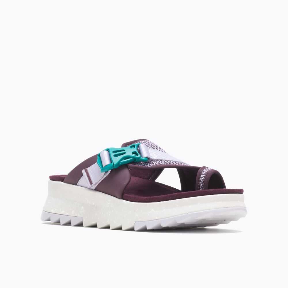 Burgundy Women's Merrell Alpine Cush Sandals | Dubai-4908563