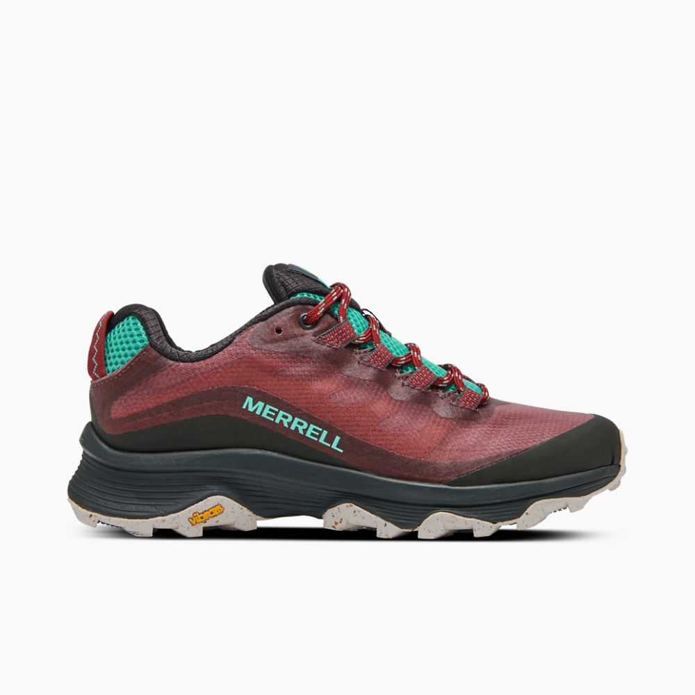 Burgundy Women's Merrell Moab Speed Walking Shoes | Dubai-7638542