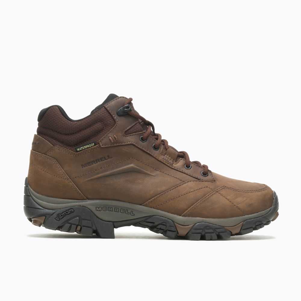 Dark Brown Men's Merrell Moab Adventure Mid Waterproof Wide Width Casual Boots | Dubai-6340925