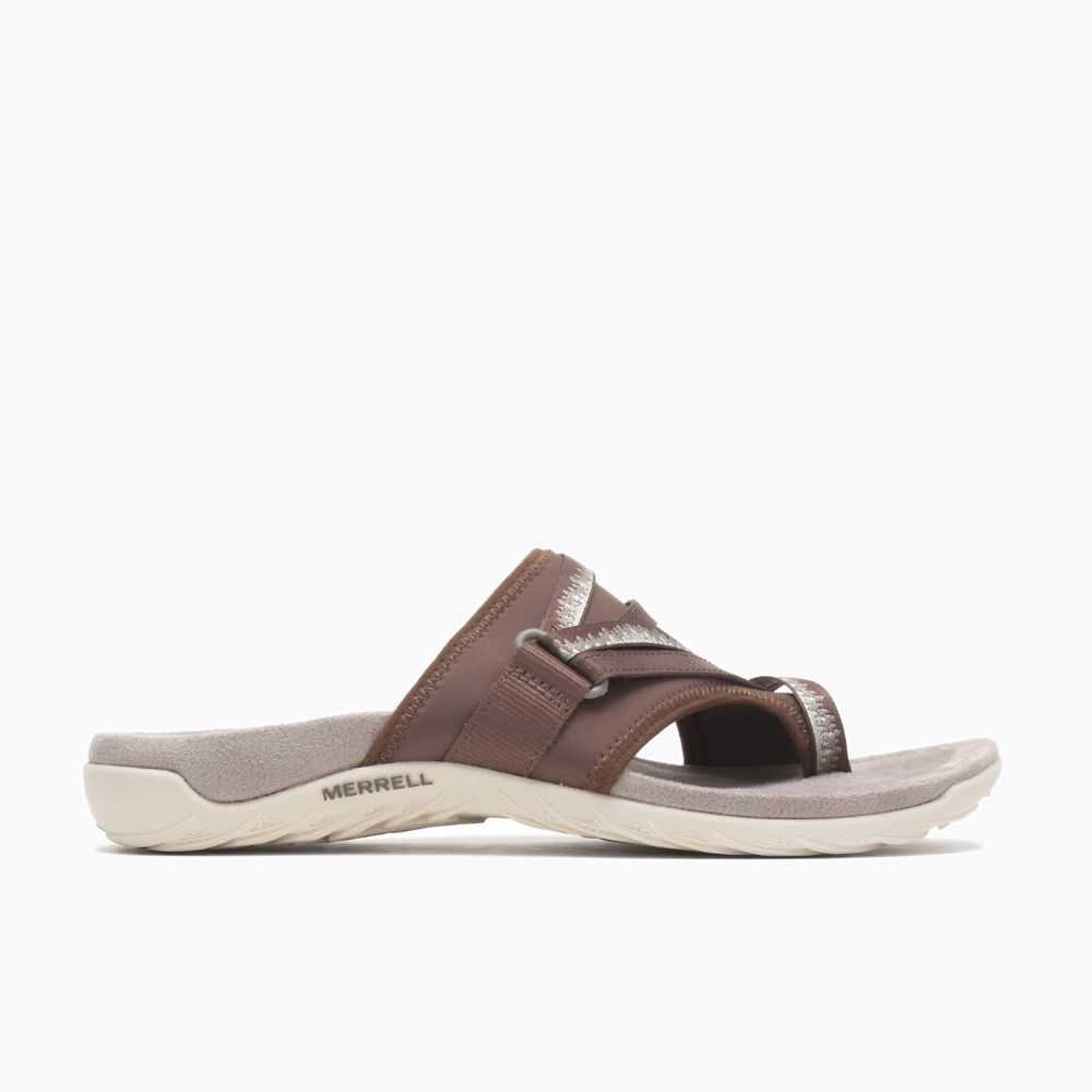 Dark Brown Women's Merrell Terran 3 Cush Post Sandals | Dubai-6324187