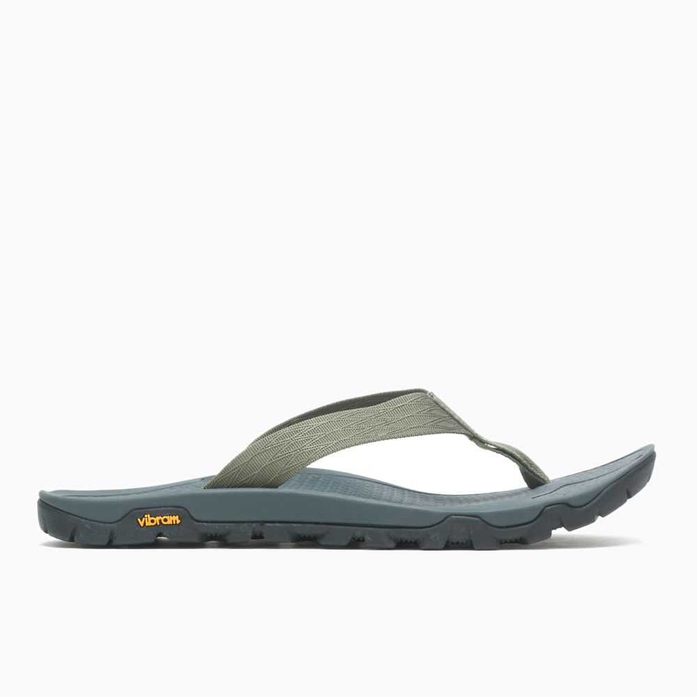 Dark Green Men's Merrell Breakwater Flip Flops | Dubai-1906753