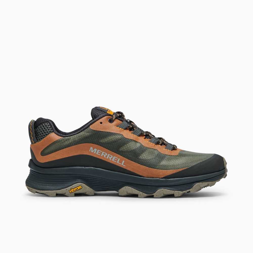 Dark Green Men's Merrell Moab Speed Trail Running Shoes | Dubai-0123479