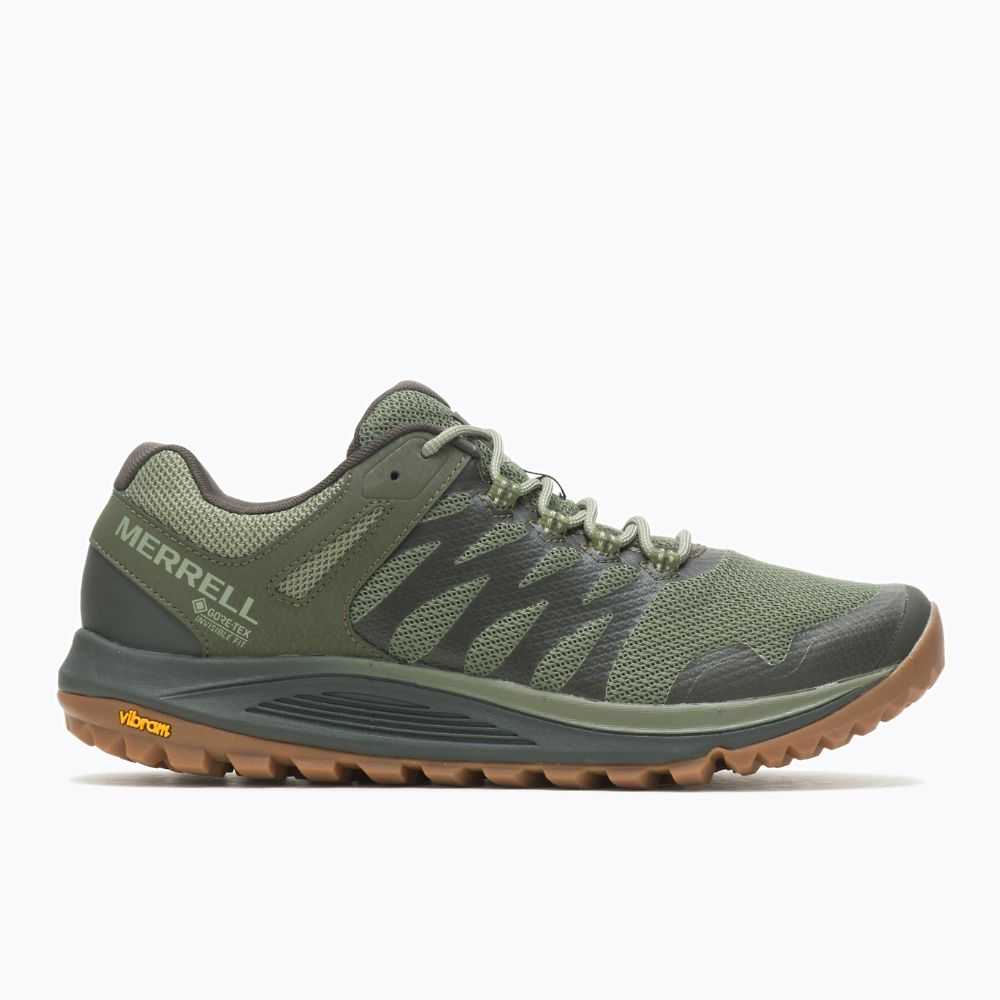 Dark Green Men's Merrell Nova 2 GORE-TEX® Trail Running Shoes | Dubai-8706241