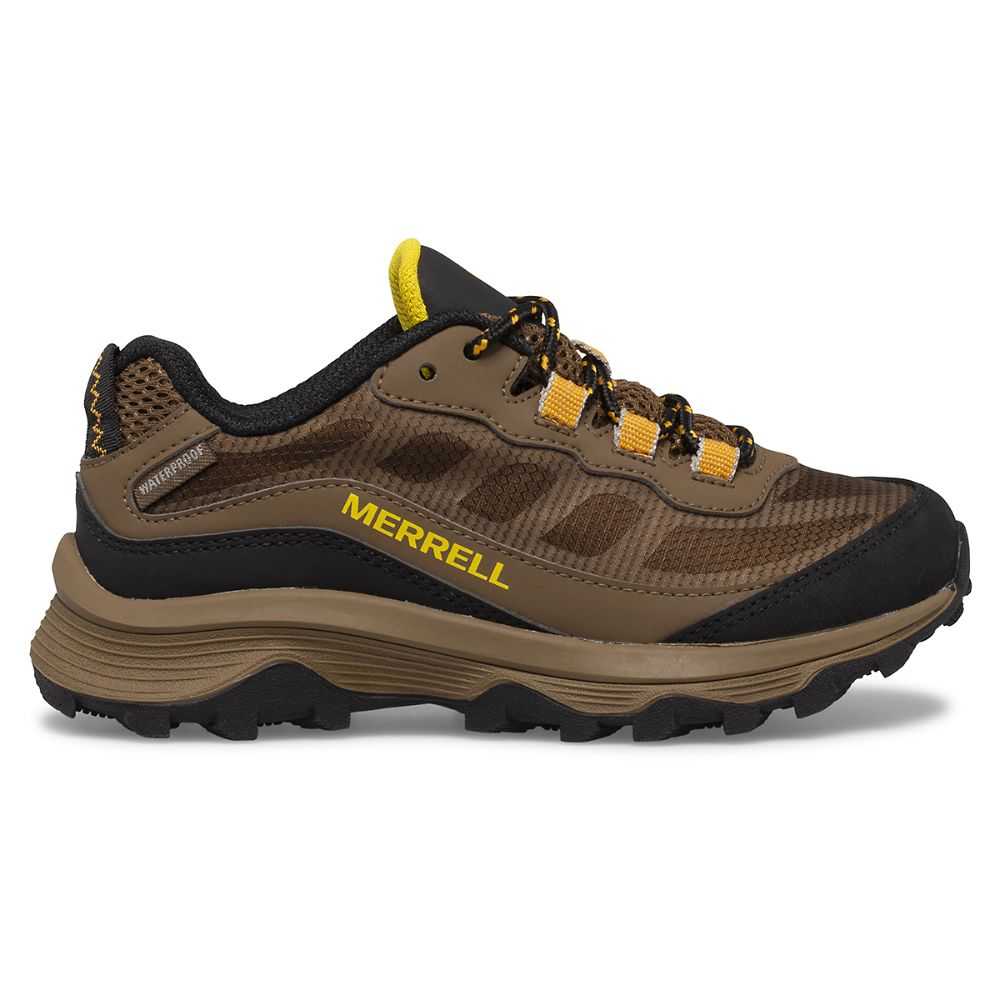 Dark Grey/Light Brown Boys' Merrell Moab Speed Low Waterproof Sneakers | Dubai-8037516