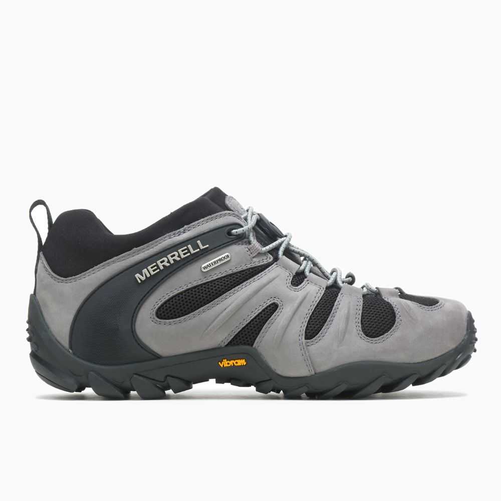 Deep Grey Men's Merrell Chameleon 8 Stretch Waterproof Hiking Shoes | Dubai-9135086