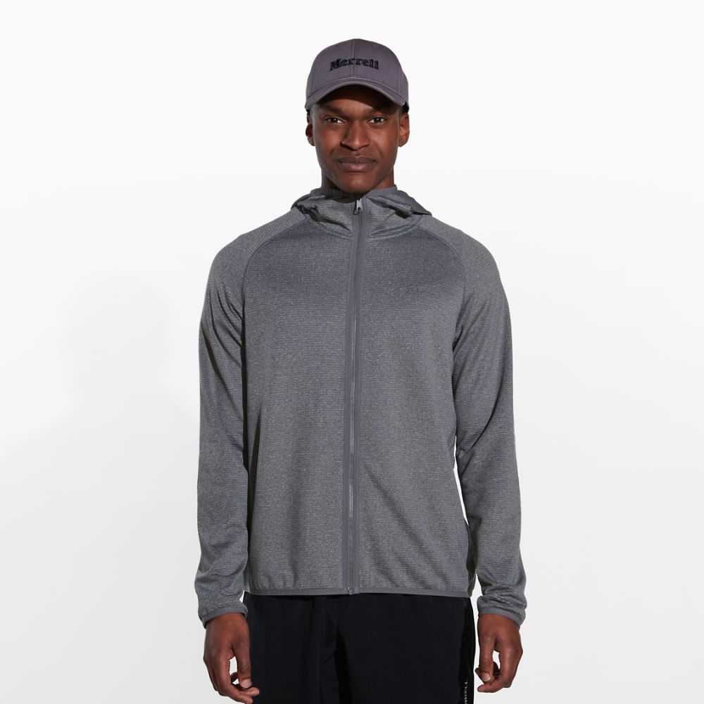 Deep Grey Men's Merrell Geotex Hoodie | Dubai-6597104