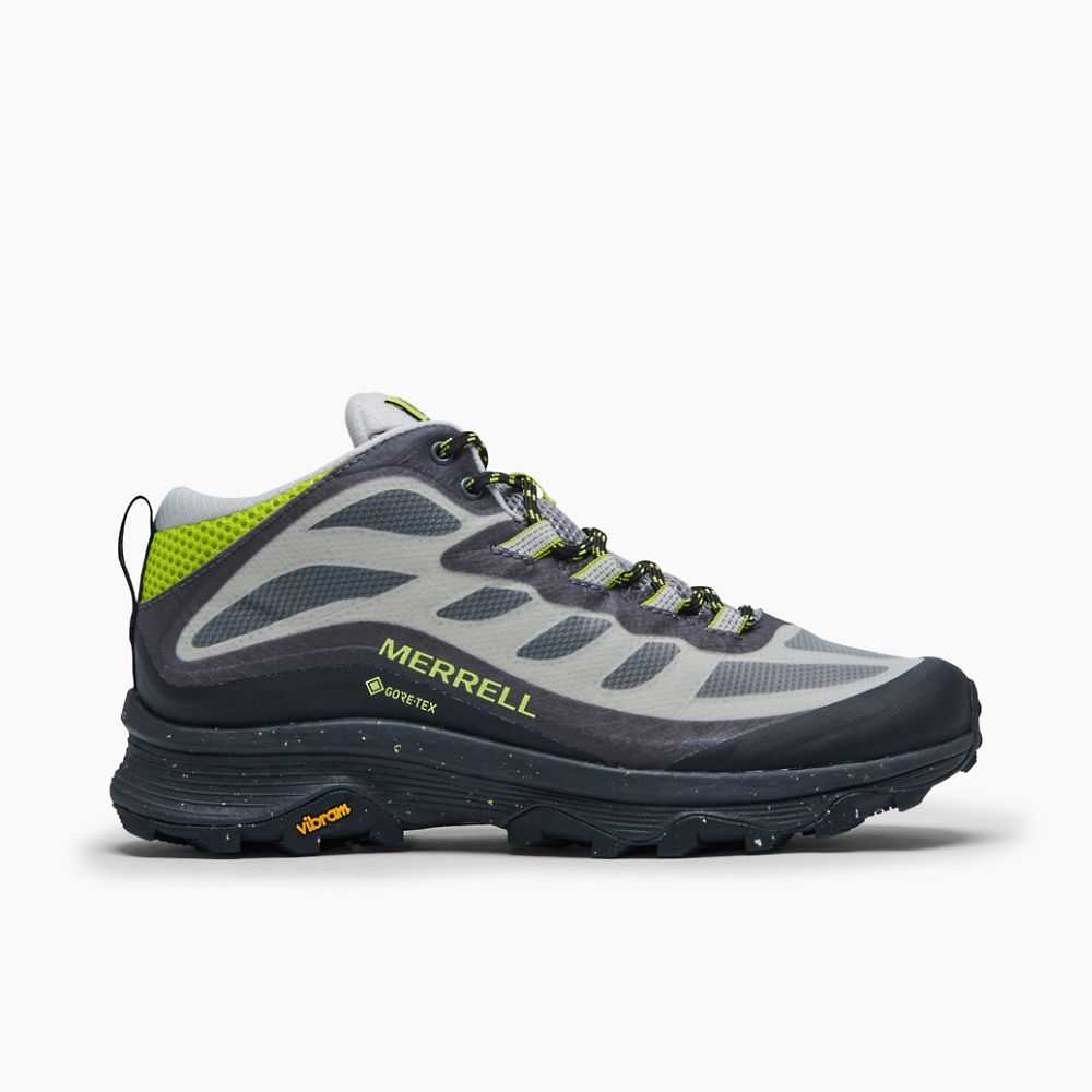 Deep Grey Men's Merrell Moab Speed Mid GORE-TEX® Hiking Boots | Dubai-6581497