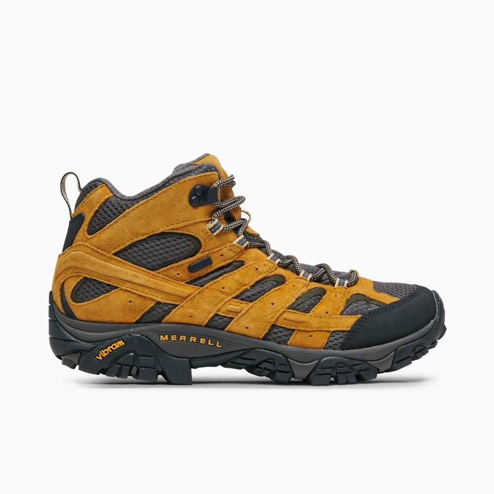 Gold Men's Merrell Moab 2 Mid Waterproof Hiking Boots | Dubai-6107392