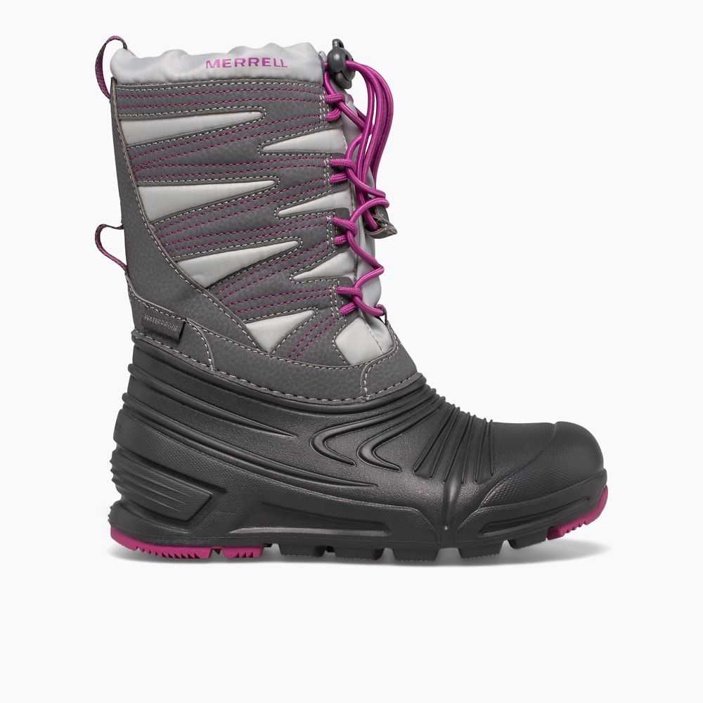 Grey/Fuchsia Boys' Merrell Snow Quest Lite 3.0 Snow Boots | Dubai-2086495