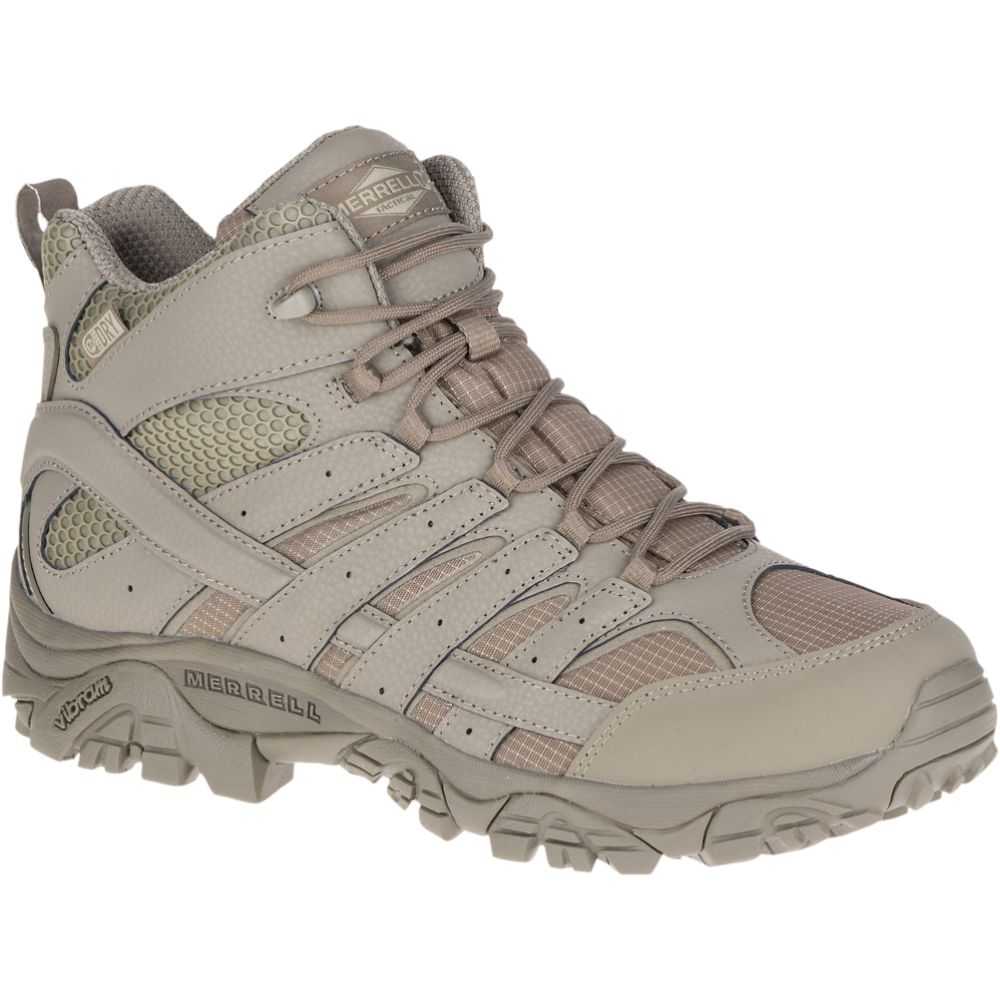 Grey Men's Merrell Moab 2 Mid Tactical Response Waterproof Work Boots | Dubai-9327160