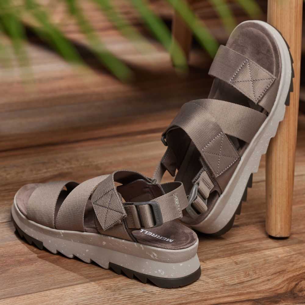 Grey Women's Merrell Alpine Cush Backstrap Sandals | Dubai-2970813