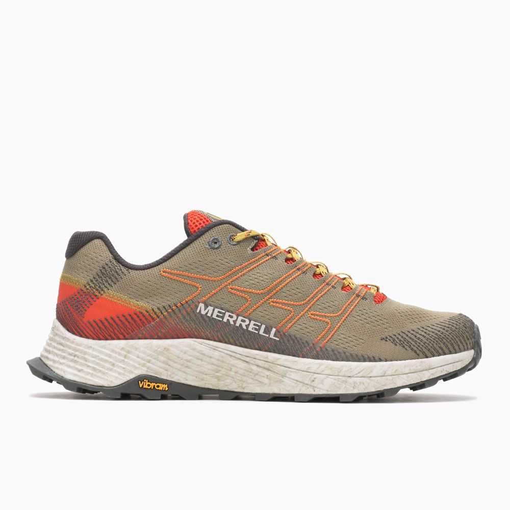 Khaki Men's Merrell Moab Flight Trail Running Shoes | Dubai-6475013