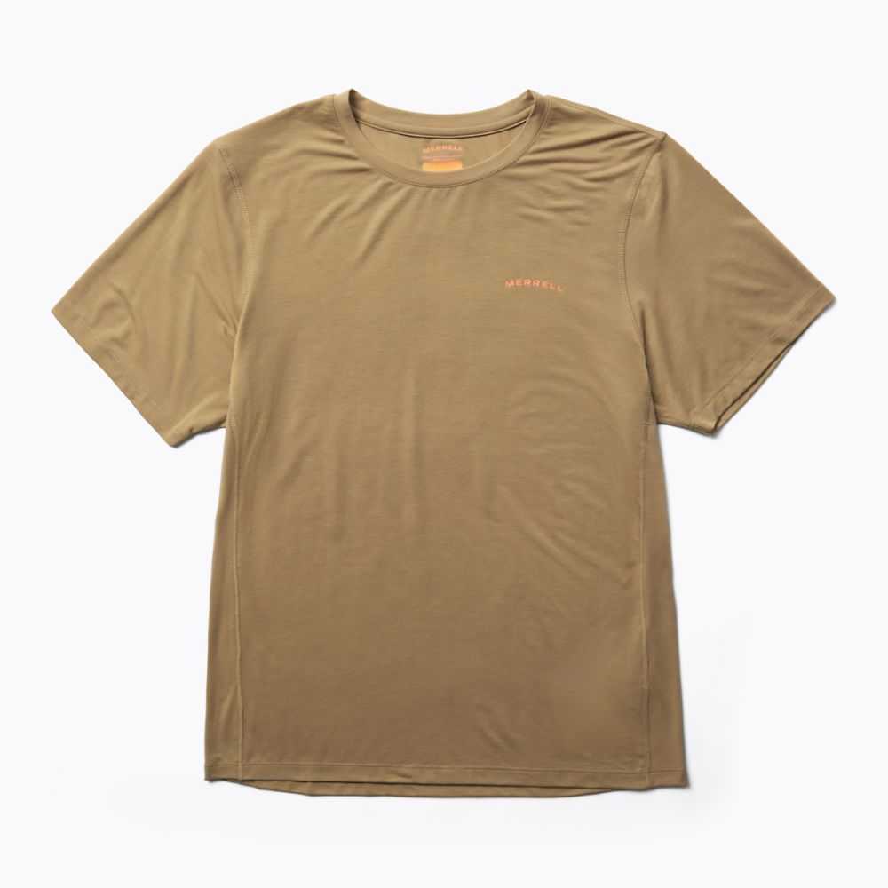 Khaki Men's Merrell Tencel T Shirts | Dubai-3581249