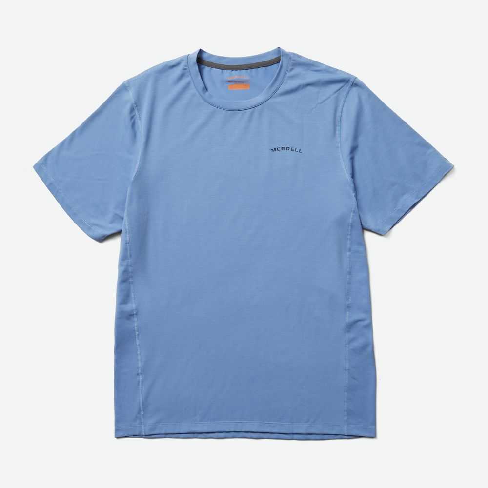 Light Blue Men's Merrell Tencel T Shirts | Dubai-8254937