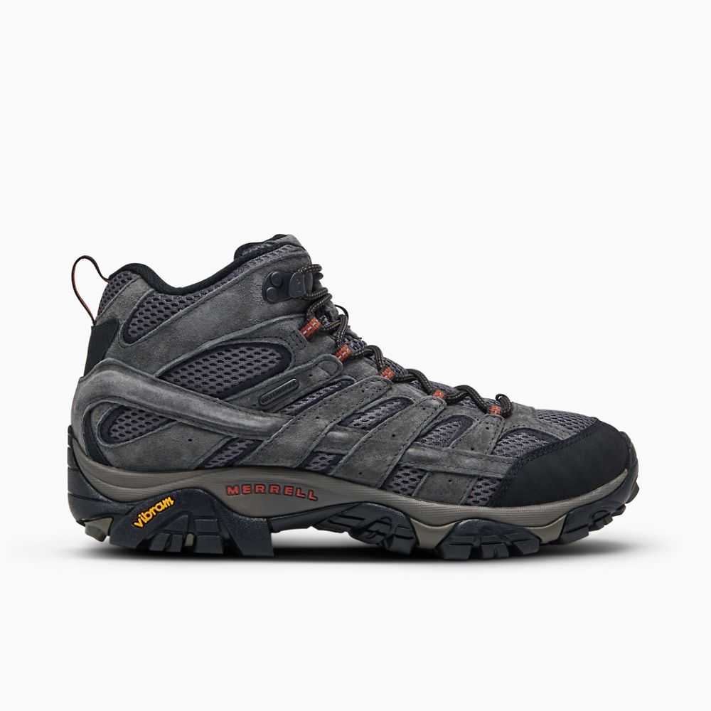 Light Grey Green Men's Merrell Moab 2 Mid Waterproof Hiking Boots | Dubai-3026587