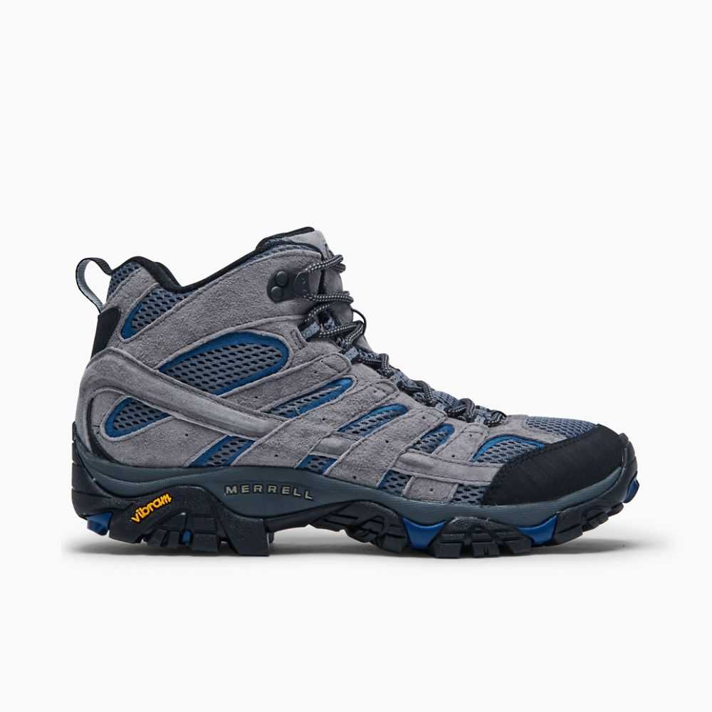 Light Grey Men's Merrell Moab 2 Mid Ventilator Hiking Boots | Dubai-0659743