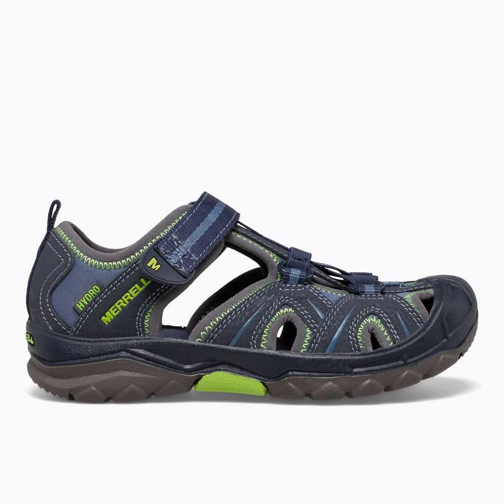 Navy/Green Boys' Merrell Hydro Sandals | Dubai-6159273