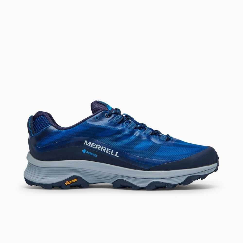 Navy Men's Merrell Moab Speed GORE-TEX® Hiking Shoes | Dubai-8603571