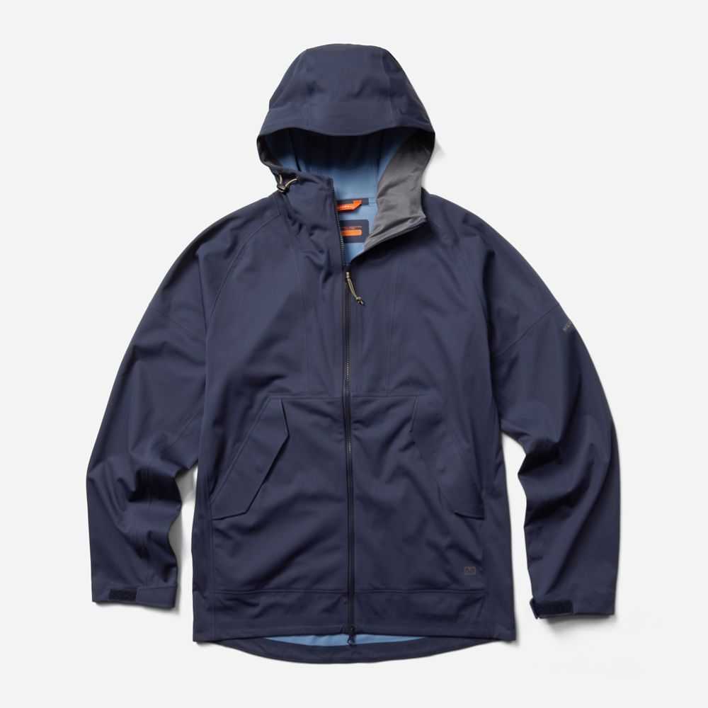 Navy Men's Merrell Whisper Rain Jackets | Dubai-8352960