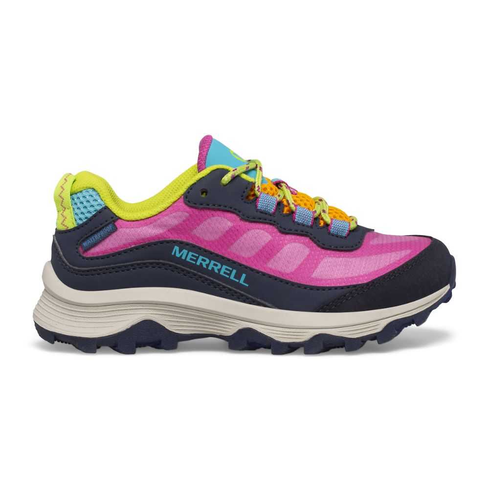 Navy/Multicolor Girls' Merrell Moab Speed Low Waterproof Sneakers | Dubai-4087391