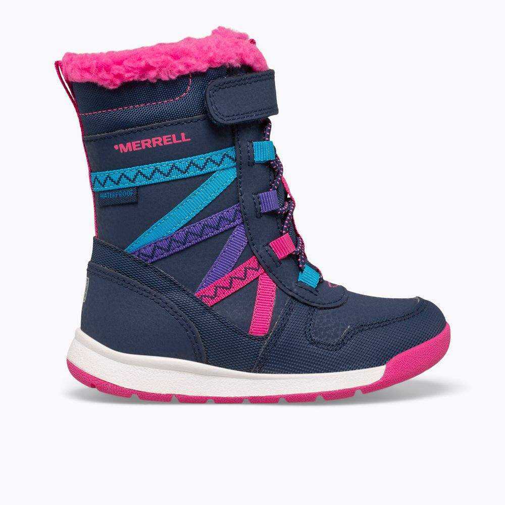 Navy/Multicolor Girls' Merrell Snow Crush 2.0 Waterproof Boots | Dubai-2709614