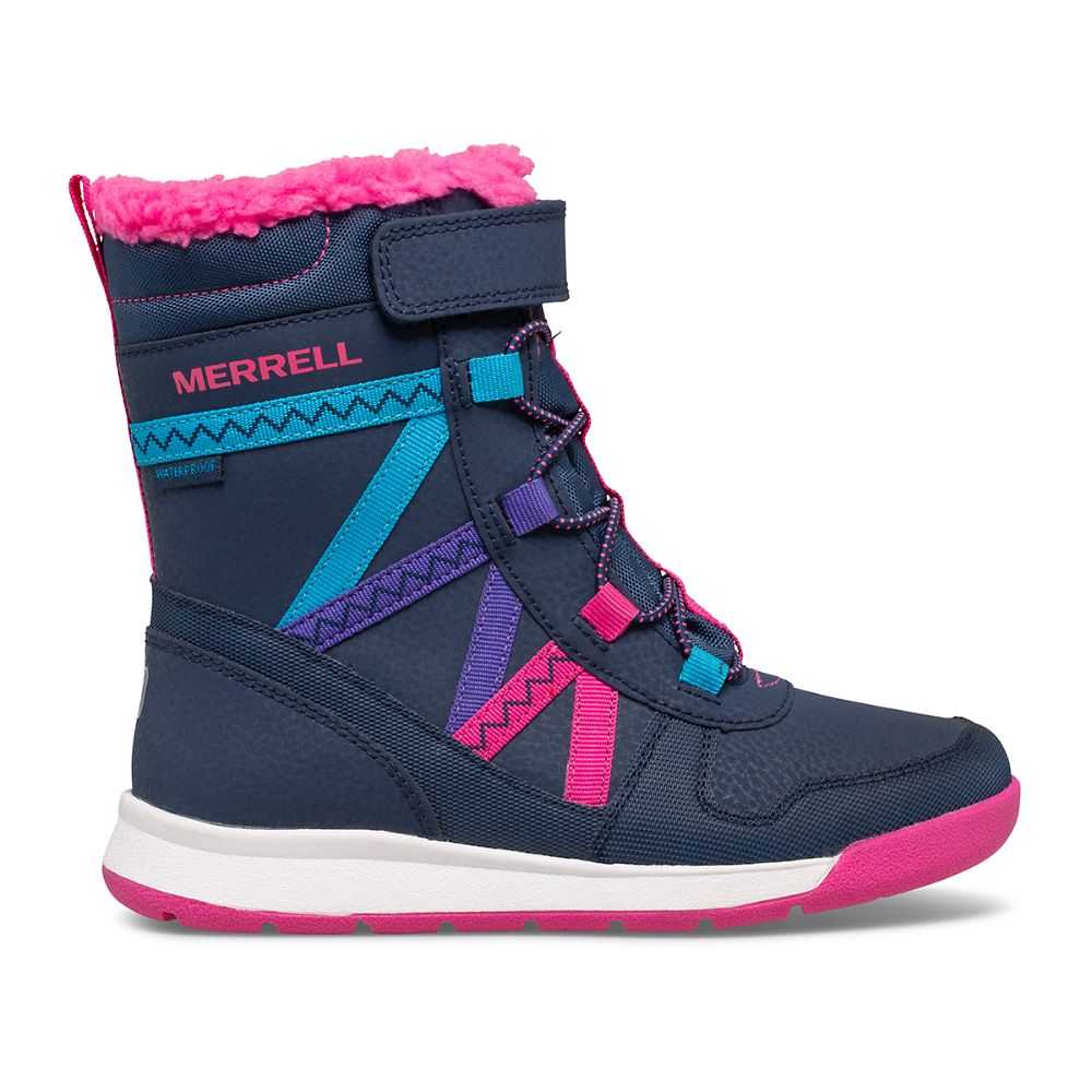 Navy/Multicolor Girls' Merrell Snow Crush 2.0 Waterproof Boots | Dubai-5690721