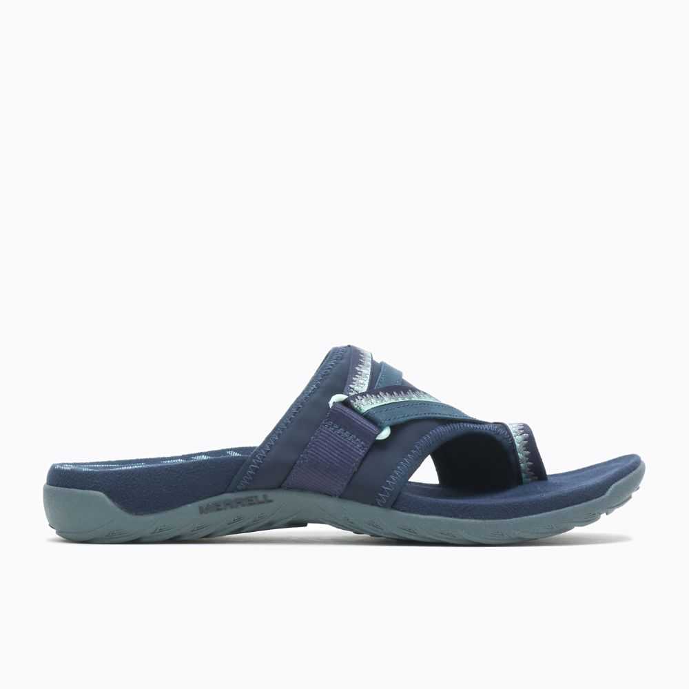 Navy Women's Merrell Terran 3 Cush Post Wide Width Sandals | Dubai-1750362