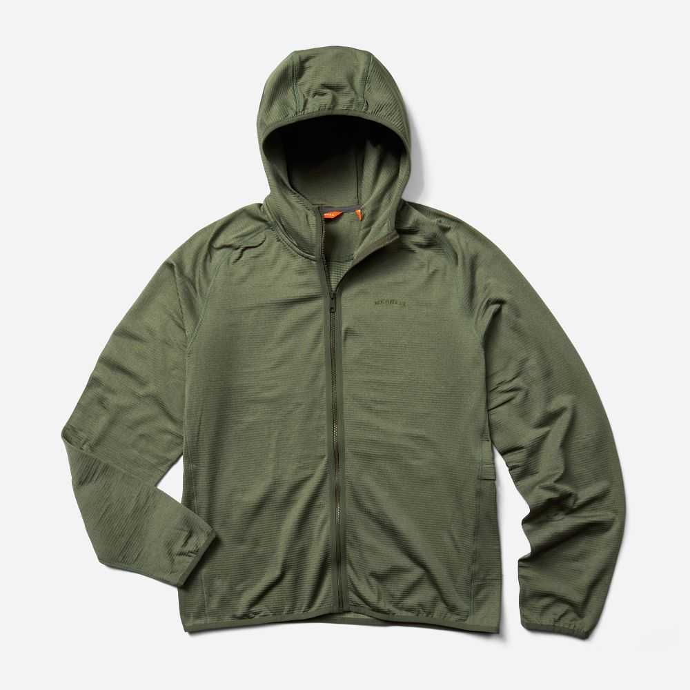 Olive Men's Merrell Geotex Hoodie | Dubai-8526371