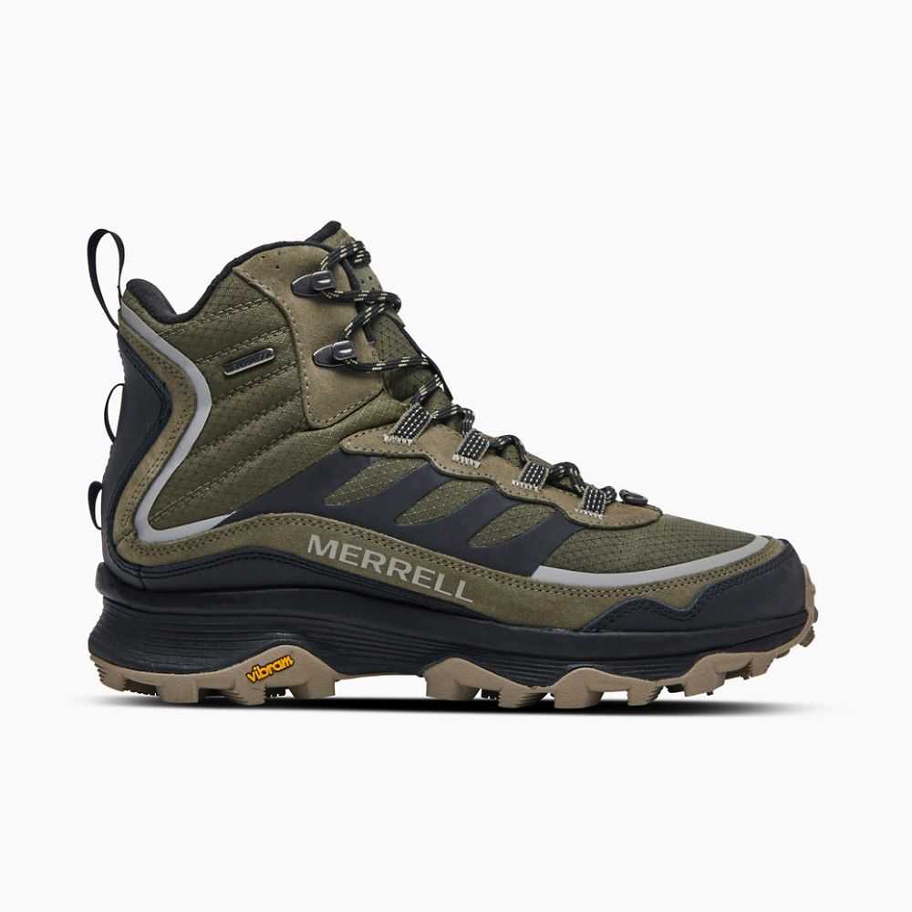 Olive Men's Merrell Moab Speed Thermo Mid Waterproof Hiking Boots | Dubai-7495180