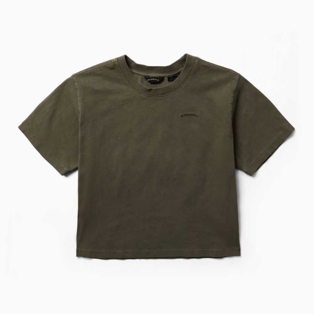 Olive Women's Merrell Sunbaked T Shirts | Dubai-7486293