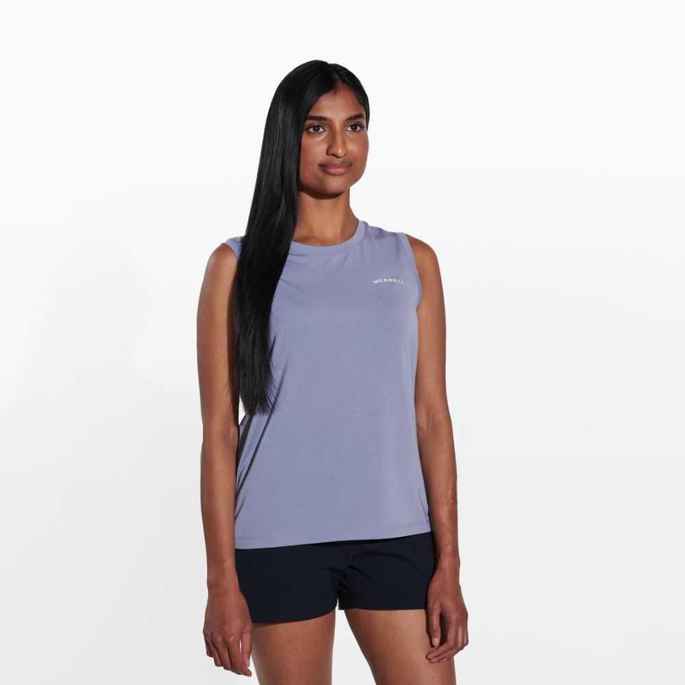 Silver Women's Merrell Tencel Tank Tops | Dubai-8702693