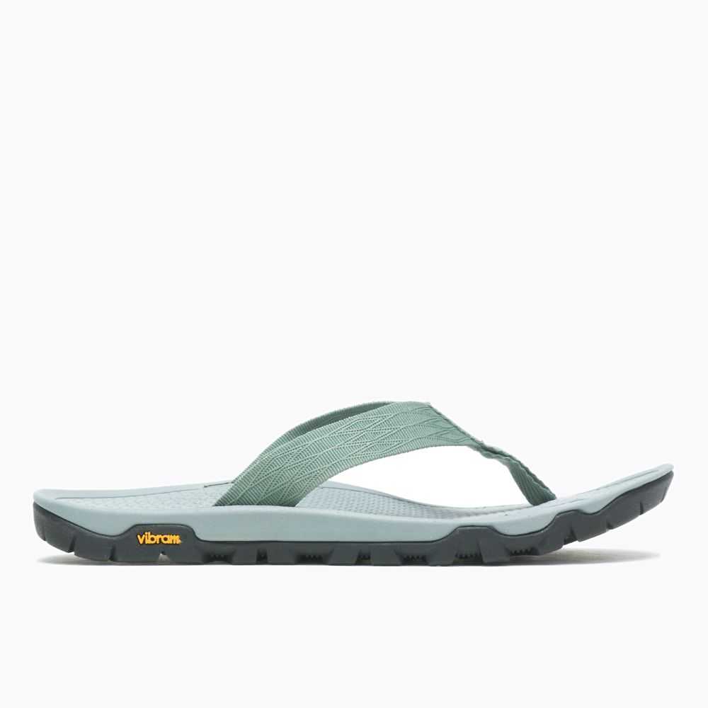 White/Green Women's Merrell Breakwater Flip Flops | Dubai-1364289