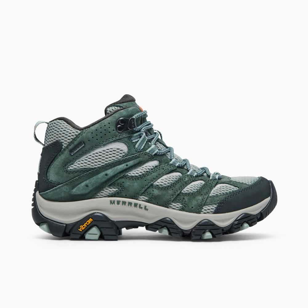 White/Green Women's Merrell Moab 3 Mid GORE-TEX® Hiking Boots | Dubai-1482579